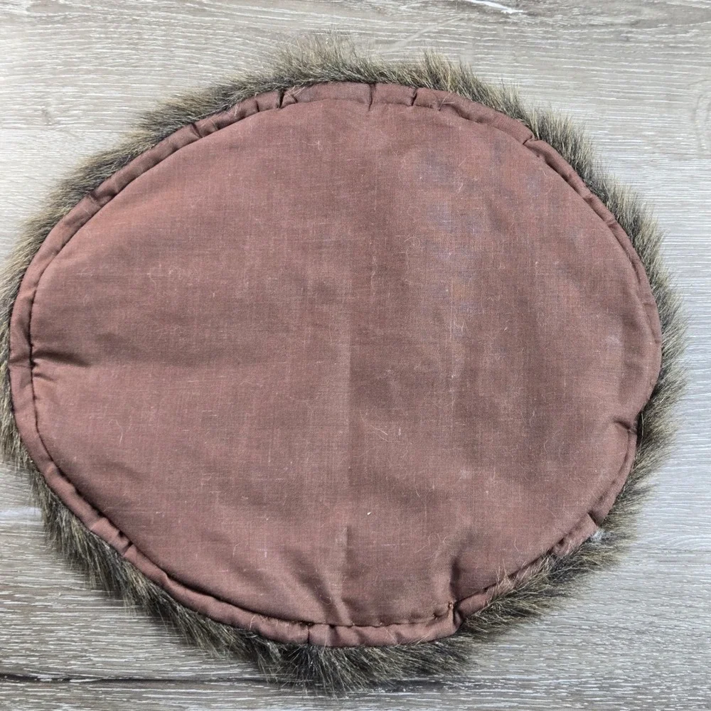 Trim Display Mat Real Fur One Size Brown French Style Plush